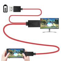 Nrpfell 6.5 Feet MHL Micro-USB to HDMI Adapter Converter Cable 1080P HDTV for Android Devices Samsung Galaxy S3 S4 S5 Note 3 Note 2 Note 8 Note Pro Galaxy Tab 3 (11 Pin, Red)