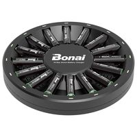 BONAI 16 Bay Charger Round with Batteries (16 Bay Charger with AA)