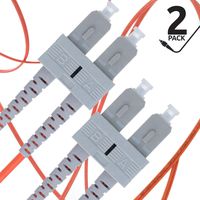 SC to SC Fiber Patch Cable Multimode Duplex - 2m (6.56ft) - 62.5/125um OM1 (2 Pack) - Beyondtech PureOptics Cable Series
