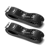 Tape Measure 300cm/120 Inch Double-Scale Soft Tape Measuring Body Weight Loss Medical Body Measurement Sewing Tailor Cloth Ruler Dressmaker Flexible Ruler Tape Measure (Black)2 Pack by BUSHIBU