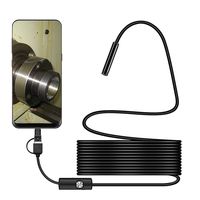 USB Borescope Inspection Camera ,3in1 interface Micro USB & USB & TYPE-C ,HD 720P Snake Endoscope Semi-Rigid Hard Cable For Android Smartphone PC MacBook ( 1280x720,2M )