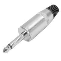 Seismic Audio SAPT235 2 Pole 1/4-Inch Male TS Cable Mount Connector - Nickel Finish