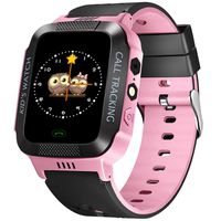MIFXIN Upgraded Kids Smart Watch GPS Tracker Wrist Smartwatch Phone for Boys Girls Touch Screen Sport Watch with Phone Call Camera SOS Kids Birthday Learning Toy (Pink & Black)