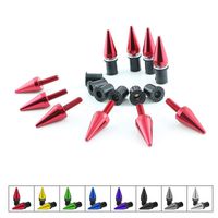 Spike Motorcycle Fairing Bolts/Windshield Screws/Windscreen Bolts, 10 Piece (Red)