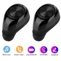 True Wireless Earbuds Bluetooth Earphones Dual Bluetooth Headphones Noise Cancelling Earpieces for iPhone X 8 8 Plus 7 Plus 6s Plus 5s Samsung S10 S9 S8 Plus S7 Edge S6 Note 8 J7 Prime Huawei (Black)