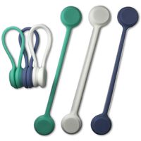 Savinnd Magnetic Cable Ties Electronic Cord Organizers - 6 Pack Unique Gift Gadget, Fun Bookmark, Refrigerator/Magnetic Board Magnet"Push Pin", Great for Cable Management (Modern Green Collection)