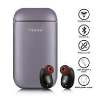 Mezone Wireless Earbuds, Wireless Headphones Bluetooth Earbuds Sports Headphones with Mic and Charging Case (Can Also be Used as Power Bank) Compatible with iPhone and Android Smart Phones (Grey)