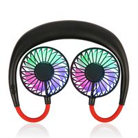 2019 New Neck Hanging Fans, RAMBG LED Luminous/Sports Hanging Neck/Portable Mini/Hanging Neck Fan/Hands-Free Fan/Earphone Design USB Fan. Black (Renewed)