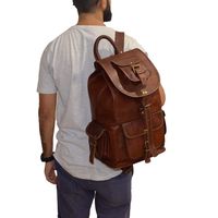 Parrys Leather World 20" Rustic Vintage leather Backpack Bag Rucksack Laptop Bag Briefcase Messenger Bag Computer Bag for Men Women Backpack Brown Leather Bag Office Briefcase for Men Women Pittu Bag