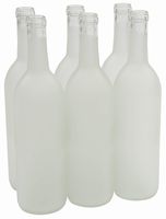 North Mountain Supply 750ml Glass Bordeaux Wine Bottle Flat-Bottomed Cork Finish - Case of 6 - Frosted
