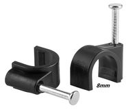 100 Pack Nail in Cable Clips Ethernet Cable Nails Tacks Clips 8mm for Electrical, Ethernet, Dish Wire, Coax Cable, RG6, RG59, CAT6, RJ45 Cable,Black (Renewed)