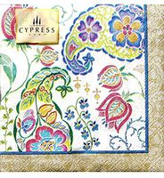 Cypress Home Cocktail Beverage Paper Napkins | Peacock Fantasy | 40 ct