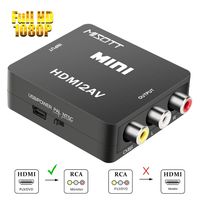 MISOTT 1080P Mini HDMI to AV Composite RCA CVBS Converter Adapter for Roku Streaming Player Stick DVD PS3 PS4 Amazon Fire Stick Google Chromecast, Supports PAL/NTSC Output Switch, Black