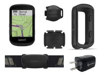 Garmin Edge 530 GPS Cycling Computer with included original Garmin Silicone Case and Wearable4U Wall Charging Adapter Bundle