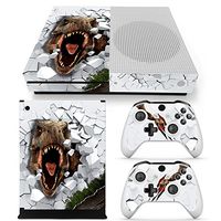 ZoomHit Xbox One S Console Skin Decal Sticker T-Rex Dinosaur + 2 Controller Skins Set