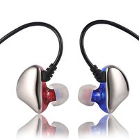 TOENNESEN X6 Wired Noise Reduction in Ear Earbuds Deep Bass Music Earphones in Ear Headphones with Microphone(Blue/red)