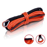 STEGODON 1/4'' x 50ft Synthetic Winch Rope 10,000lbs Winch Line Cable with Black Protecting Sleeve for ATV UTV Boat Ramsey Synthetic Winch Rope(Orange)