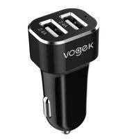Mini Car Charger, Vogek 4.8A 24W Dual USB Car Charger with Smart Identification Compatible with Galaxy S8/S7/S6/Edge/Plus, Note 5/4 - Black