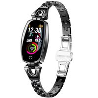Female's Smart Watch, Exquisite Fitness Tracker, Blood Pressure/Heart Rate/Sleep Monitor for Women (H8 Black)
