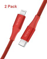 USB C to Lightning Cable,[MFi Certified]Fantany 6.6ft Lightning to USB C Fast Charging&Sync Cable Compatible with iPhone 11,11 Pro,11 Pro Max.XS,XS Max,XR,X,8 Plus,iPad,Airpods (Coral-2Pack)