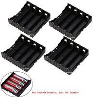18650 Battery Case Holder, 4 Pcs 4 Slots x 3.7V DIY Battery Storage Box, in Parallel Black Plastic Batteries Case with Pin for Soldering 4 x 18650, by Ltvystore