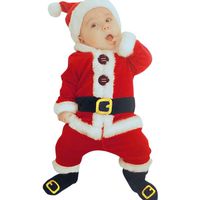 Baby Christmas Clothes,Todaies BabySanta Christmas Tops+Pants+Hat+Socks 4pcs Clothes Set Boy girls Fashion Long sleeve Outfits (0-6M, Red)
