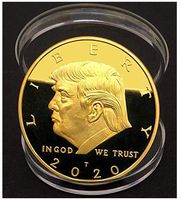 2020 Donald Trump Gold Coin Token, 24k Gold Plated Collectible Keep America Great 45th President of The United States Original Design Gifts (Gold, 403mm)