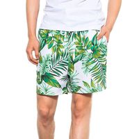 Malbaba Men Swimwear Running Surfing Sports Tropical Printed Beachwear Shorts Trunks Board Pants Green