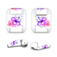 Masino Creative Bluetooth Headset Protective Sticker Full Protector Skin Decal Cover for Apple AirPods Headphones (2016 Released) (for Apple AirPods, Lily- Multicolor)