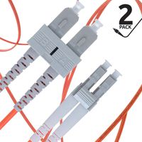 LC to SC Fiber Patch Cable Multimode Duplex - 3m (9.84ft) - 62.5/125um OM1 (2 Pack) - Beyondtech PureOptics Cable Series