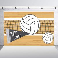 HUAYI 7x5ft Volleyball Birthday Party Baby Shower Photo Booth Backdrop Bump Set Spike Volleyball Sports Themed Varsity Reunion School Carnival Party Event Decorations Banner Photo Background w-2229