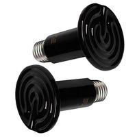 Aomryom 80W 2 Pack Ceramic Heat Emitter Infrared Reptile Heat Lamp Bulb - No Light Emitted No Harm Heater Lamp for Lizard Snake Coop Chicken Tortoise Aquarium Pet Brooder - 24hr Heat Source - Black
