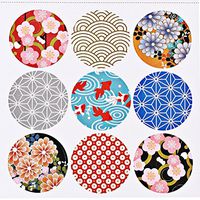 Pengxiaomei 10 Pcs Decorative Adhesive Label, 1.57" Round Japan Style Envelope Sealing Sticker