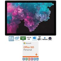 Microsoft LGP-00001 Surface Pro 6 12.3" Intel i5-8250U 8GB/128GB SSD Convertible Laptop Office 365 Personal 1-Year Subscription for 1 Person (Renewed)