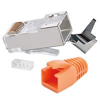 VBOR RJ45 CAT7 CAT6A CAT6 Connector 3-Piece Shielded RJ45 Plug 50μ Gold Plated Modular Plug for CAT7 CAT6A CAT6 Ethernet Cable (50 Pack)