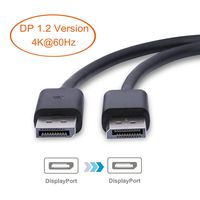 AllChinaFiber 6ft DisplayPort Cable, DP 1.2 DisplayPort to DisplayPort Cable Male to Male Support 4K@60Hz Black