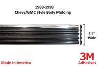 Autmotive Authority 1988-1998 Chevy GMC Chrome Side Body Trim Molding Tahoe Suburban Silverado Pickup Truck - 2.5" (Half Roll - 160")