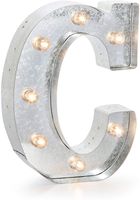 Darice Silver Metal Marquee Letter - C-9.87" Tall, Galvanized Finish