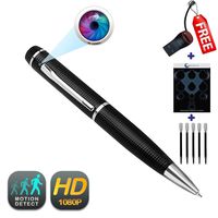 Pen Camera GEAGLE 1080p HD Hidden Spy Camera Pen | External Memory | Motion Detection | Night Vision | + USB Card Reader + 5 Ink Refills