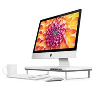 Satechi F3 Smart Monitor Stand with Four USB 3.0 Ports and Headphone / Microphone Extension Ports - Compatible with 21.5-Inch iMac, MacBook Pro, MacBook, Dell, PC, Samsung and more (White)