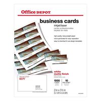 Office Depot Matte Business Cards, 2in. x 3 1/2in, White, Pack of 1,000, 23003