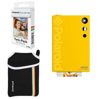 Polaroid Mint Instant Digital Camera (Yellow) Basic Bundle + Paper (20 Sheets) + Deluxe Pouch