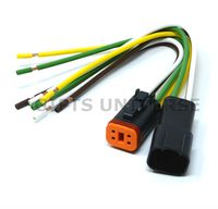 Deutsch DT 4-pin Black Pigtail Kit, 14AWG Pure Copper GPT Wire, Made in USA