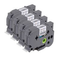 Molshine Compatible Tze Laminated Matte Standard Adhesive Label Tape,Replacement for Brother P-Touch TZeM941 TZe-M941 TZM941 TZ-M941, Black on Matte Silver,18mm x 8m (3/4 inch x 26.2 feet),4 Pack