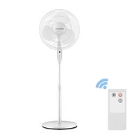 PELONIS 16-Inch 3-Speed Oscillating Pedestal Fan with 7-Hour Timer, Remote Control and Adjustable in Height, FS40-16JR, 16 Inch White