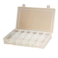 Durham LP6-CLR Polypropylene Large Box, 6 Compartment, 9" Length x 13-1/8" Width x 2-5/16" Height, Clear