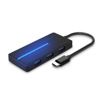 USB C Hub, RAOYI Portable 5-in-1 Type-C Hub, 3 USB 3.0 Ports with SD/TF Card Reader Port and LED Indicator for MacBook Pro, Google Chromebook Pixel and More USB C Device, Black
