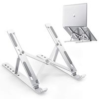 OMOTON Laptop Stand, Adjustable Aluminum Laptop Tablet Stand, Foldable Portable Desktop Holder Compatible with All Laptops (Up to 14 inch)