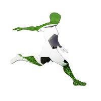 Decal Serpent Soccer Player Silhouette Color Vinyl Sports Car Laptop Sticker - 6"