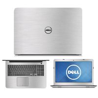 Silver Brushed Aluminum skin decal wrap skin case for Dell Inspiron 15 5555 5558 555915.6" Laptop